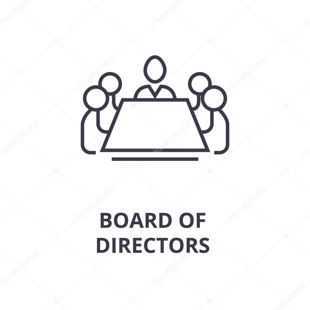 board of directors line icon, outline sign, linear symbol, vector, flat illustration