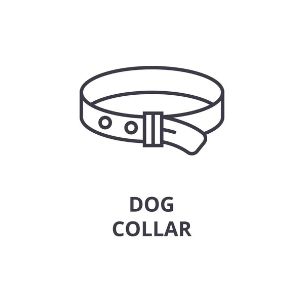 Línea de collar de perro icono, signo de contorno, símbolo lineal, vector, ilustración plana — Vector de stock