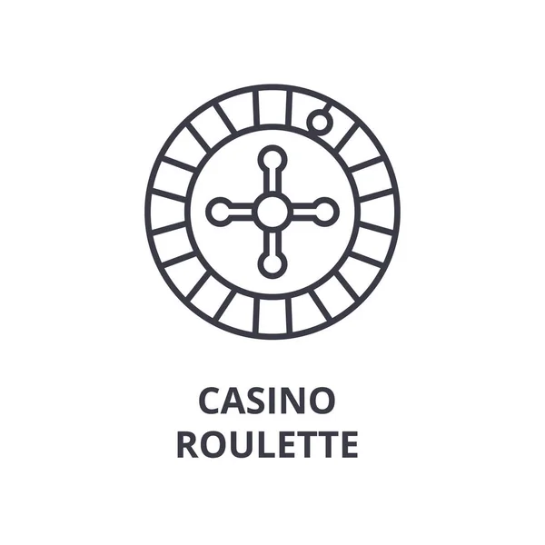 Casino ruleta línea icono, signo de contorno, símbolo lineal, vector, ilustración plana — Archivo Imágenes Vectoriales