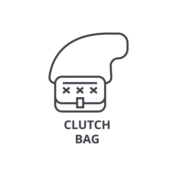 Clutch bag line icon, outline sign, linear symbol, vector, flat illustration — Stock Vector