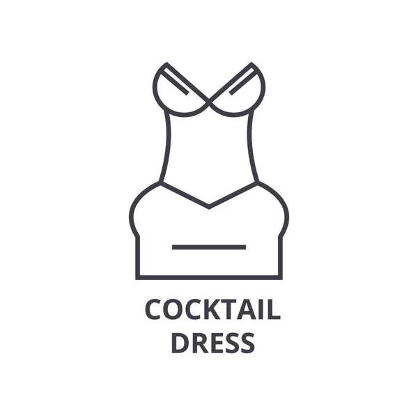 Cocktail dress line icon, outline sign, linear symbol, vector, flat illustration — Stock Vector