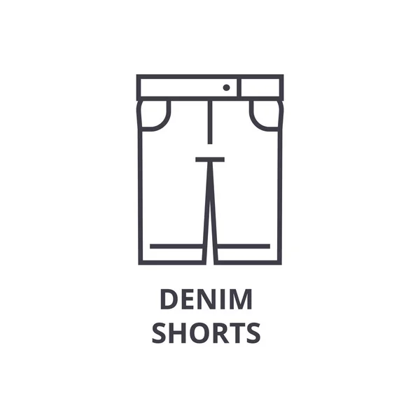 Jeansshorts linje disposition tecken, vektor, linjär symbol, ikon, platt illustration — Stock vektor