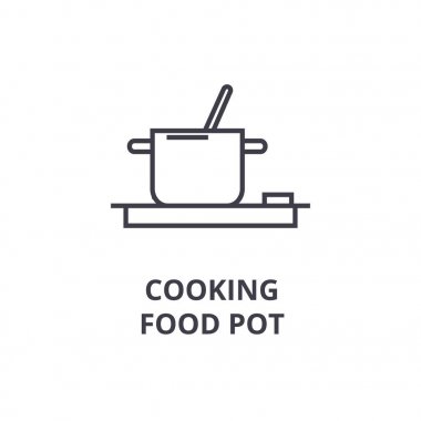 yemek yiyecek ot satırı simgesi, anahat işareti, doğrusal sembolü, vektör, düz illüstrasyon