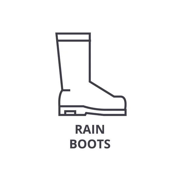Βροχή μπότες εικονίδιο γραμμή περίγραμμα σημάδι, σύμβολο γραμμική, διάνυσμα, επίπεδη απεικόνιση — Διανυσματικό Αρχείο