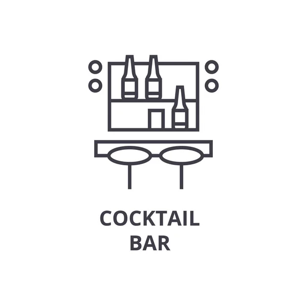 Barre de cocktail icône de ligne, signe de contour, symbole linéaire, vecteur, illustration plate — Image vectorielle