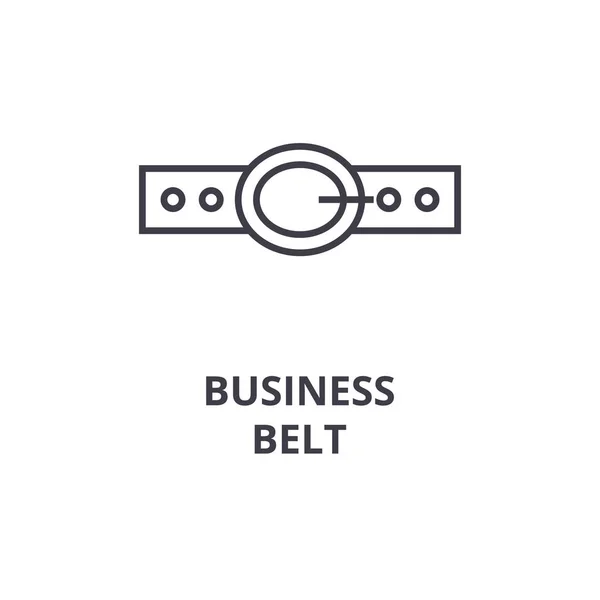 Ícone de linha de cinto de negócios, sinal de contorno, símbolo linear, vetor, ilustração plana — Vetor de Stock
