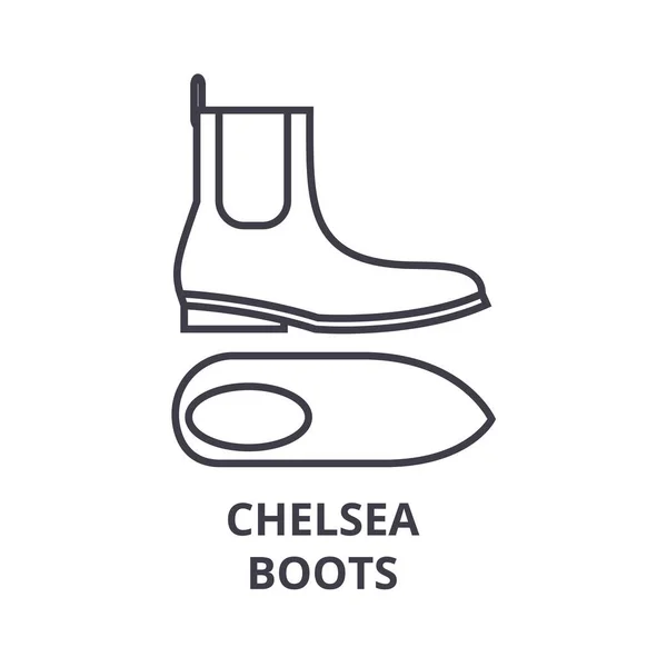 Chelsea boots εικονίδιο γραμμή περίγραμμα σημάδι, σύμβολο γραμμική, διάνυσμα, επίπεδη απεικόνιση — Διανυσματικό Αρχείο