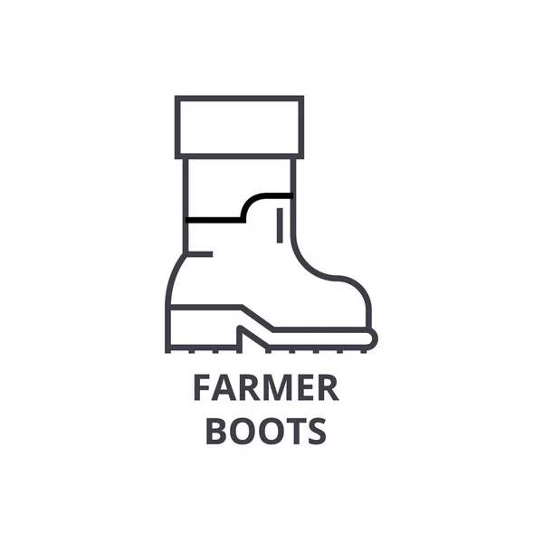 Αγρότης μπότες εικονίδιο γραμμή περίγραμμα σημάδι, σύμβολο γραμμική, διάνυσμα, επίπεδη απεικόνιση — Διανυσματικό Αρχείο
