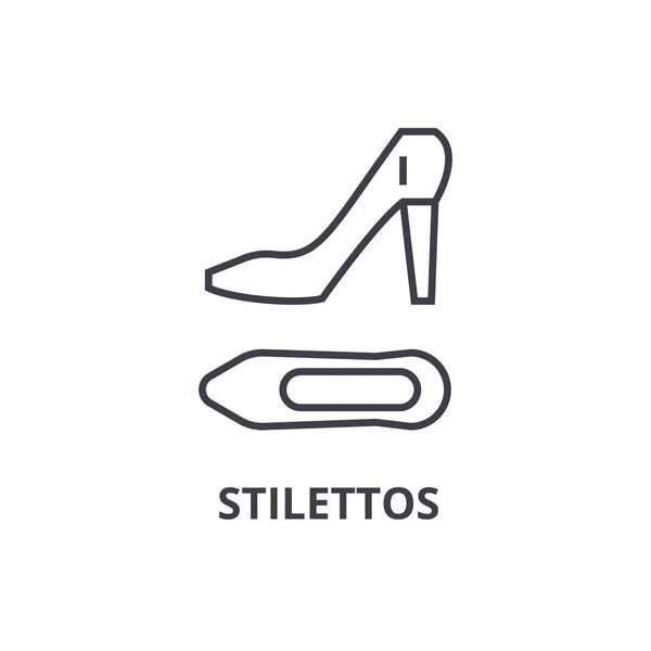 Stilettos line icon, outline sign, linear symbol, vector, flat illustration — Stock Vector