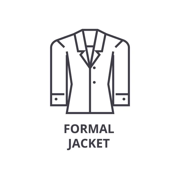 Línea de la chaqueta formal icono, signo de contorno, símbolo lineal, vector, ilustración plana — Vector de stock