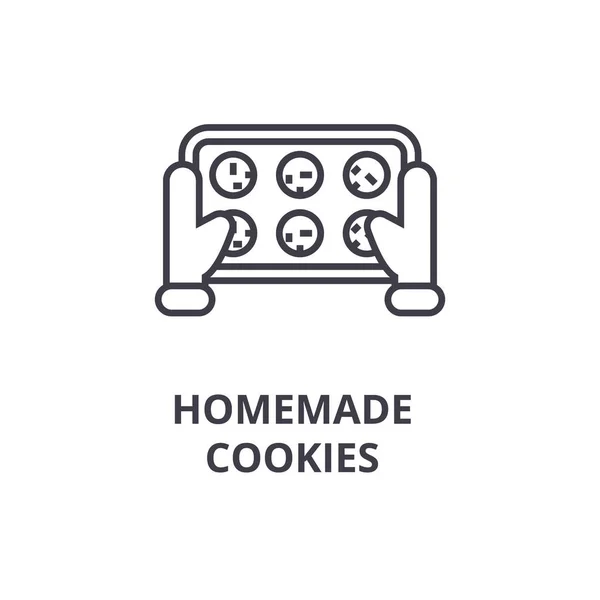 Cookies caseras icono de línea, signo de contorno, símbolo lineal, vector, ilustración plana — Vector de stock