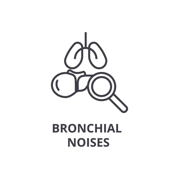 Bruits bronchiques ligne fine icône, signe, symbole, illustation, concept linéaire, vecteur — Image vectorielle