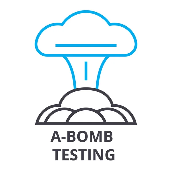 Um ícone de linha fina de teste de bomba, sinal, símbolo, illustation, conceito linear, vetor —  Vetores de Stock