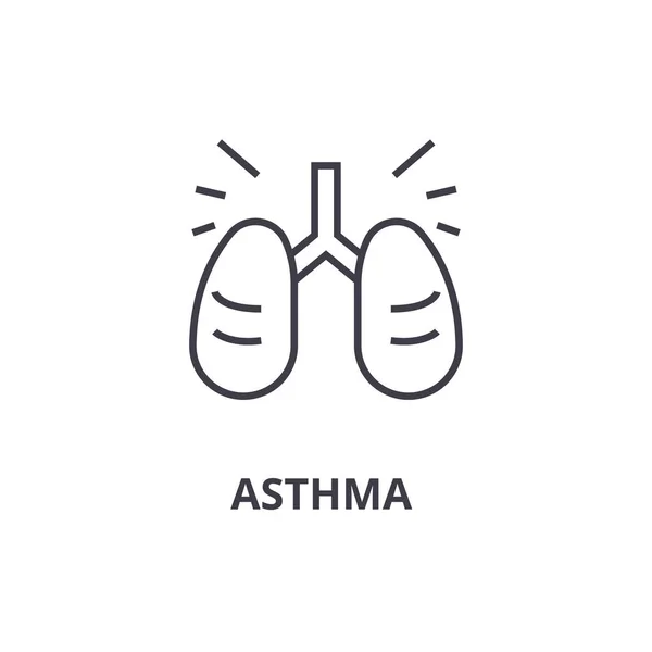Asthme ligne mince icône, signe, symbole, illustation, concept linéaire, vecteur — Image vectorielle