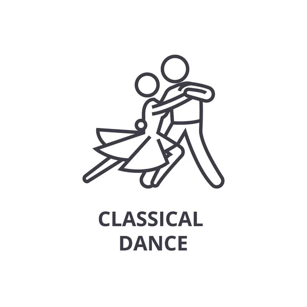 Danse classique ligne fine icône, signe, symbole, illustation, concept linéaire, vecteur — Image vectorielle