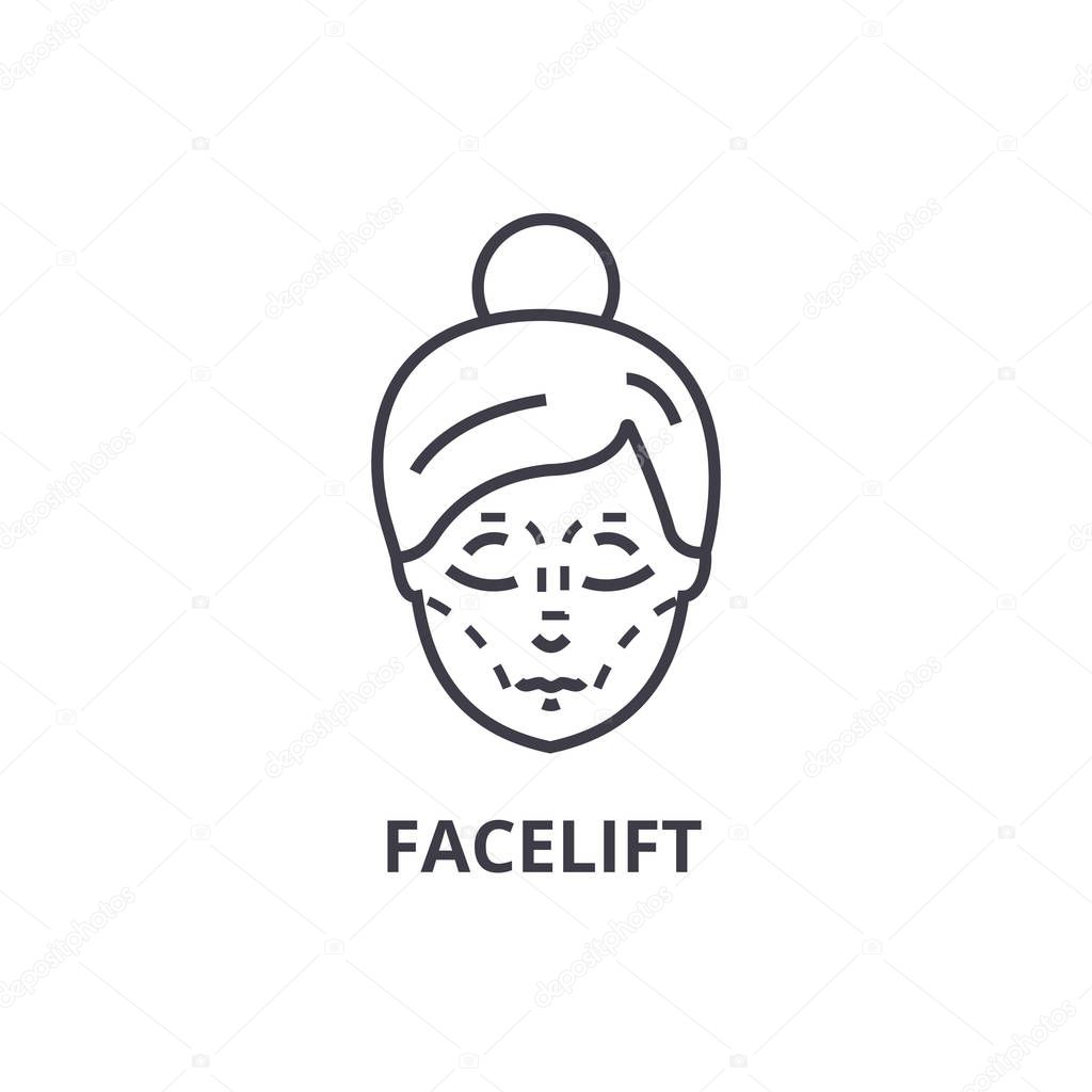 facelift thin line icon, sign, symbol, illustation, linear concept, vector 