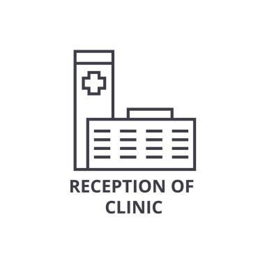Klinik ince çizgi simgesi, işaret, sembol, illustation, lineer kavramı, vektör alımı 