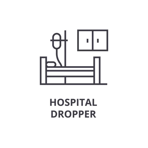 Krankenhaus Dropper Thin Line Symbol, Zeichen, Symbol, Illustration, lineares Konzept, Vektor — Stockvektor