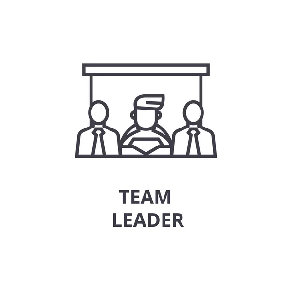 Team leader thin line icon, sign, symbol, illustation, linear concept, vector — Stock Vector