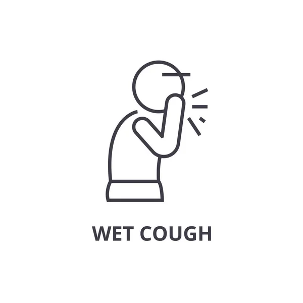 Wet toough thin line icon, sign, symbol, illustation, linear concept, vector — Vector de stock