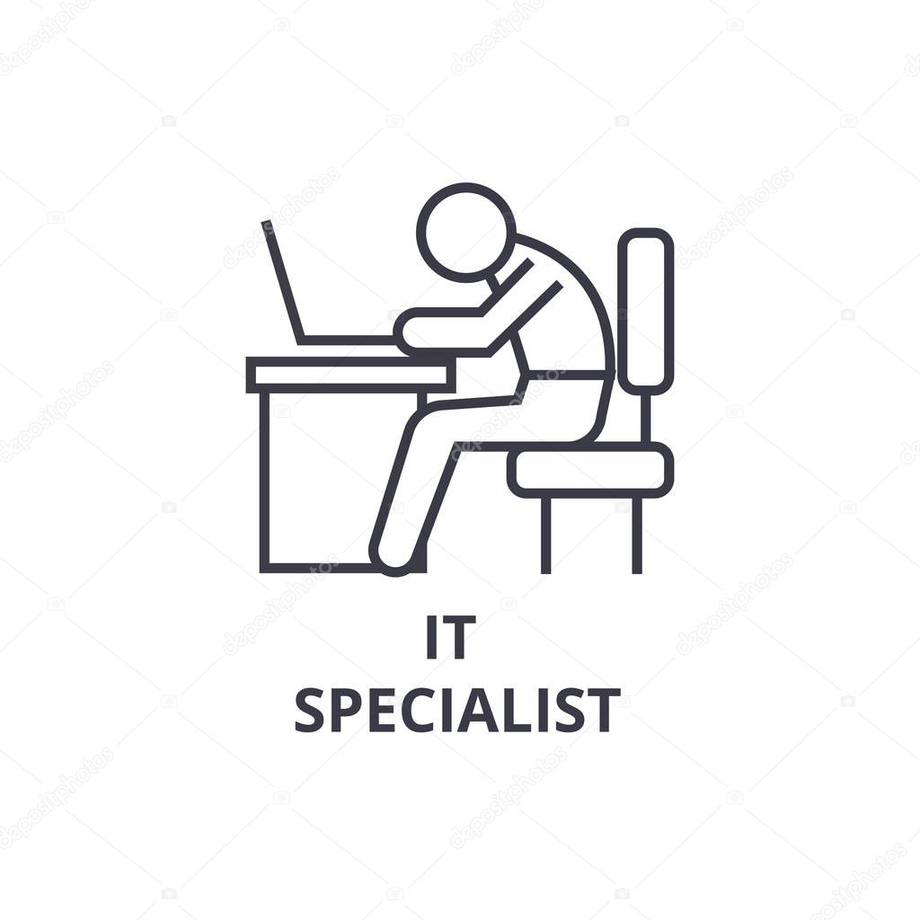 It specialist thin line icon, sign, symbol, illustation, linear concept vector