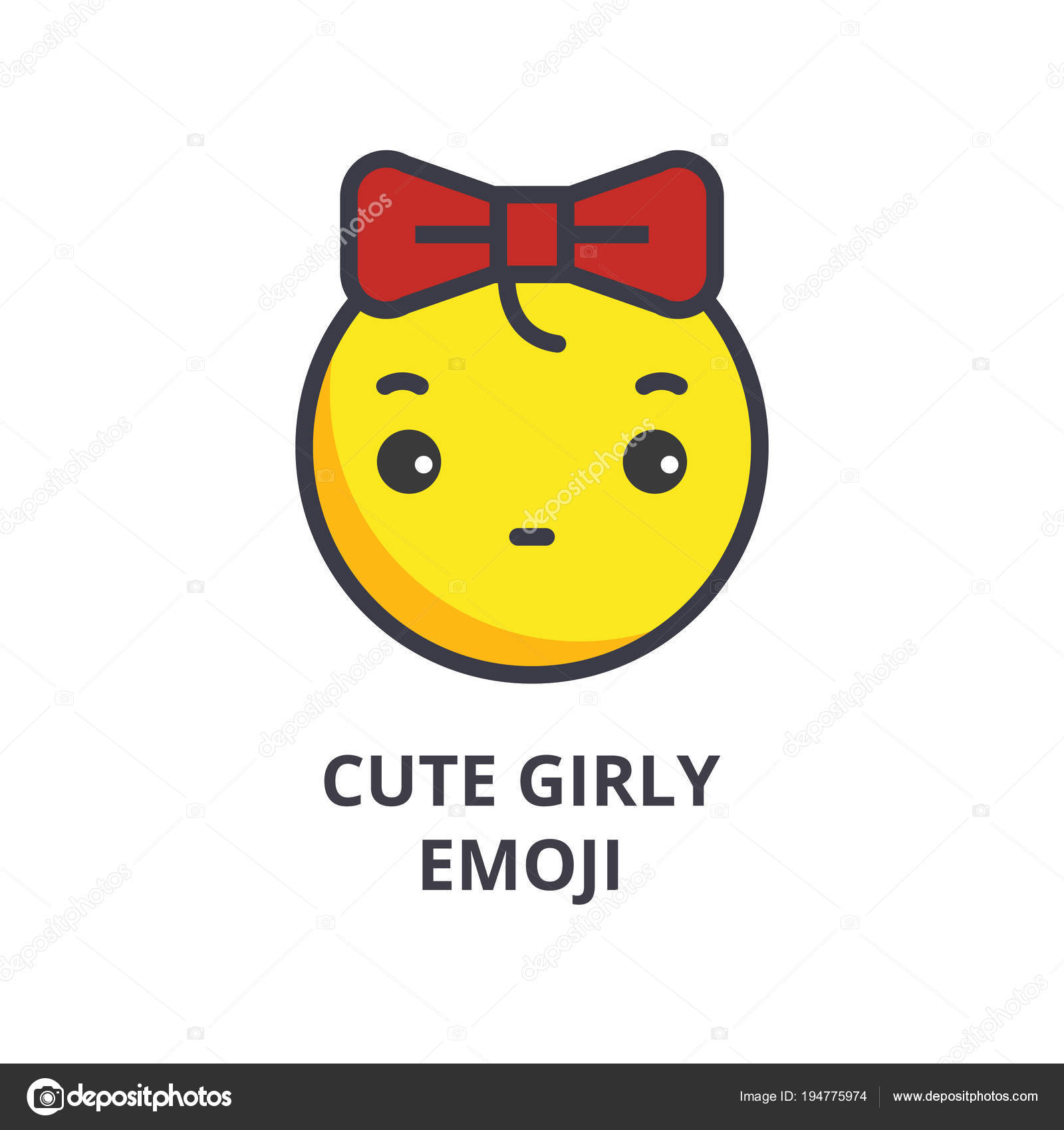 Cute Girly Emoji Backgrounds Cute Girly Emoji Vector Line Icon Sign Illustration On Background Editable Strokes Stock Vector C Iconsgraph 194775974