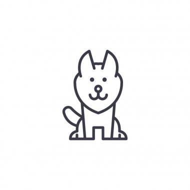 Alaskan malamute vektör satırı simgesi, işaret, resimde arka planda, düzenlenebilir vuruş