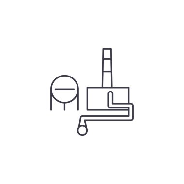 kimyasal tesis vektör satırı simgesi, işaret, resimde arka planda, düzenlenebilir vuruş