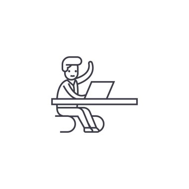 bir anda office vektör satırı simgesi, işaret, resimde arka planda, düzenlenebilir vuruş geliyor