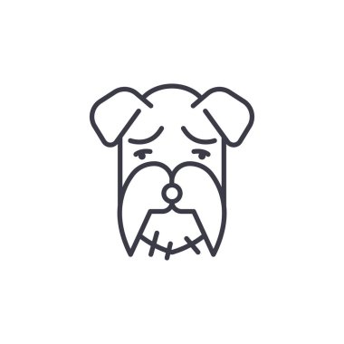 minyatür schnauzer vektör satırı simgesi, işaret, resimde arka planda, düzenlenebilir vuruş