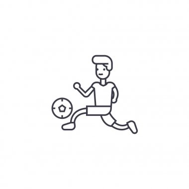 Futbol vektör satırı simgesi, işaret, resim üzerinde düzenlenebilir vuruş artalanda çalışır
