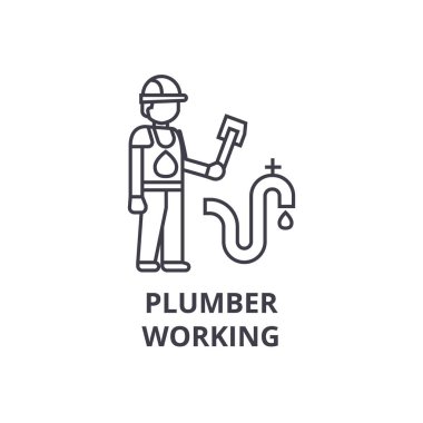 vektör satırı simgesi, işaret, resimde arka planda, düzenlenebilir vuruş çalışma tesisatçı