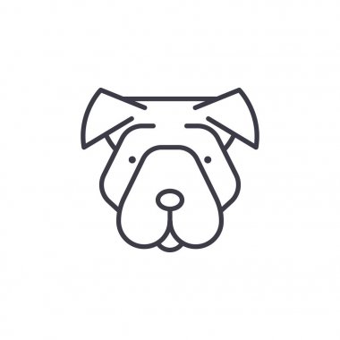 shar pei vektör satırı simgesi, işareti, resimde arka planda, düzenlenebilir vuruş