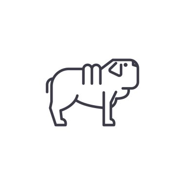 shar pei köpek vektör satırı simgesi, işareti, resimde arka planda, düzenlenebilir vuruş