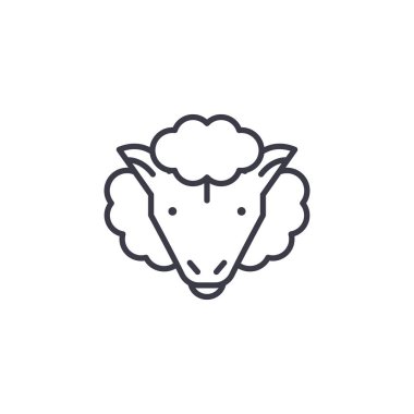 koyun satırı simgesi, işaret, arka planda, düzenlenebilir vuruş illüstrasyon vektör