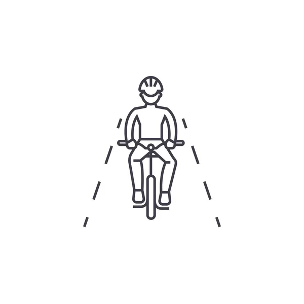 Bisiklet sürmek vektör satırı simgesi, işaret, resimde arka planda, düzenlenebilir vuruş — Stok Vektör