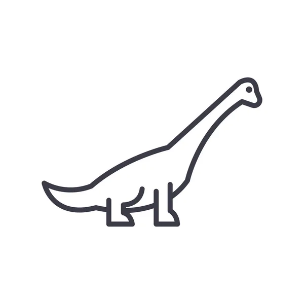 A Brachiosaurus vektor ikonján, megjelölés, illusztráció, a háttér, szerkeszthető stroke — Stock Vector