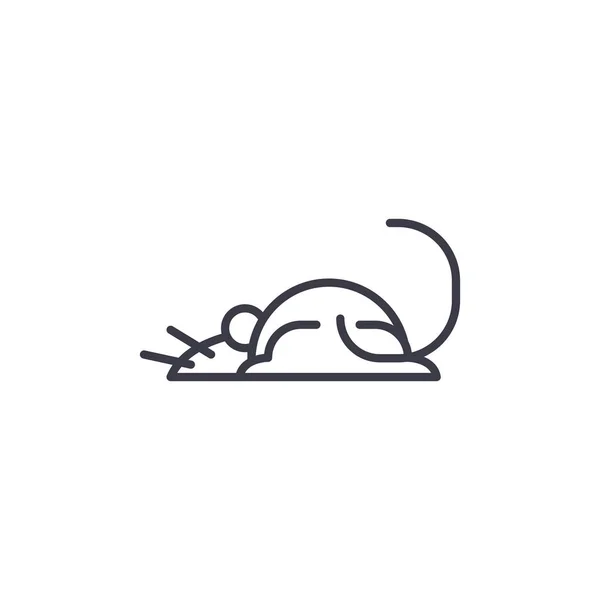 Icono de la línea vectorial del ratón, signo, ilustración en el fondo, movimientos editables — Archivo Imágenes Vectoriales