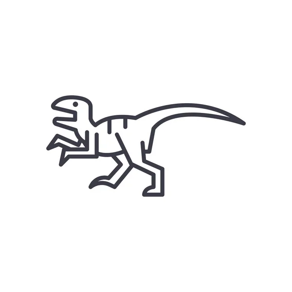 Raptor vector lijn pictogram, teken, afbeelding op de achtergrond, bewerkbare lijnen — Stockvector