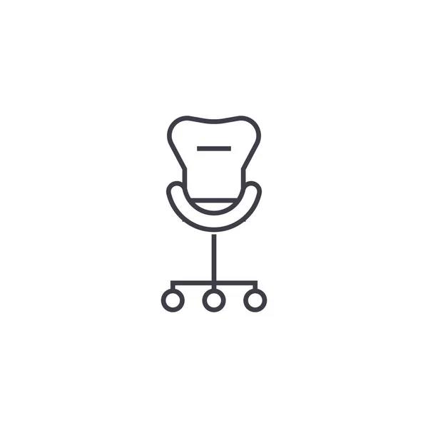 Línea vectorial silla rodante icono, signo, ilustración en el fondo, movimientos editables — Vector de stock