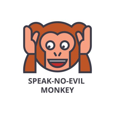 Hayır kötü emoji vektör satırı simgesi, işaret, resimde arka planda, düzenlenebilir vuruş konuşmak