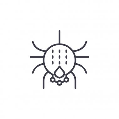 örümcek vektör satırı simgesi, işaret, resimde arka planda, düzenlenebilir vuruş