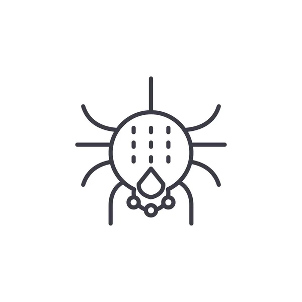 クモ ベクトル ライン アイコン、記号、背景、編集可能なストロークの図 — ストックベクタ