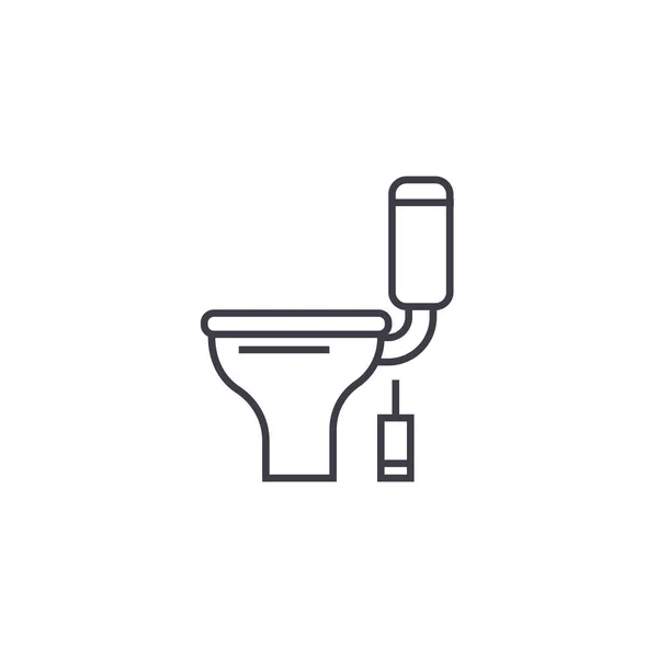 Toilettenschüssel Vektor Linie Symbol, Zeichen, Illustration auf dem Hintergrund, editierbare Striche — Stockvektor