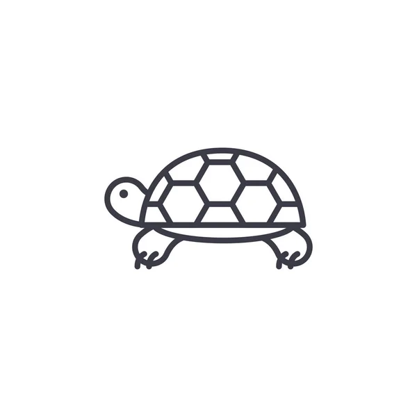 Schildpad vector lijn pictogram, teken, afbeelding op de achtergrond, bewerkbare lijnen — Stockvector