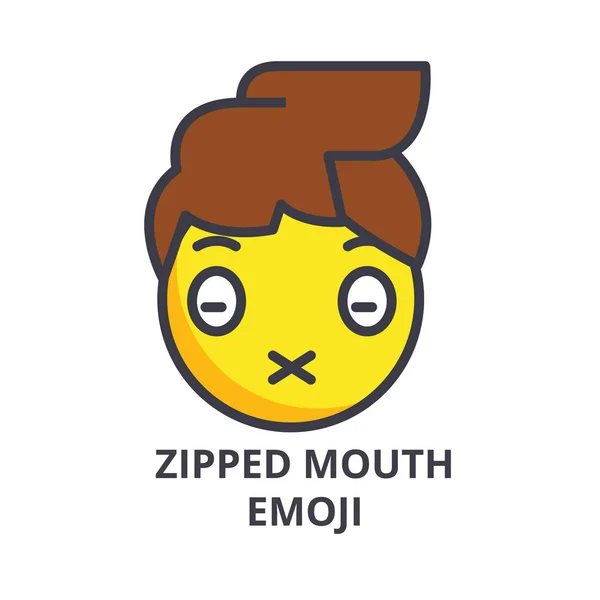 Συμπιεσμένο εικονίδιο γραμμή διάνυσμα emoji στόμα, συνδεθείτε, εικονογράφηση σε φόντο, επεξεργάσιμα εγκεφαλικά επεισόδια — Διανυσματικό Αρχείο
