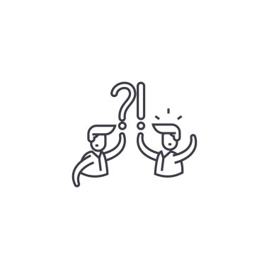 SSS vektör satırı simgesi, işaret, resimde arka planda, düzenlenebilir vuruş