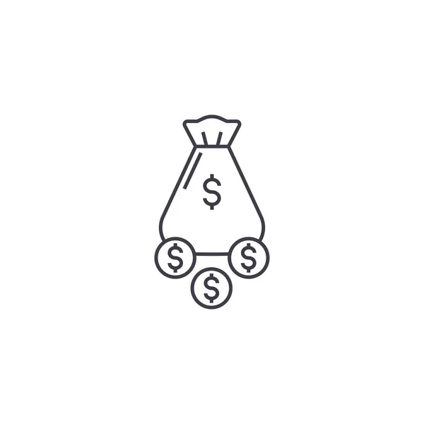 Ekonomisk förlust vektor ikon, tecken, illustration på bakgrund, redigerbara stroke — Stock vektor