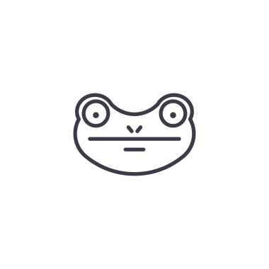 Kurbağa vektör satırı simgesi, işaret, resimde arka planda, düzenlenebilir vuruş