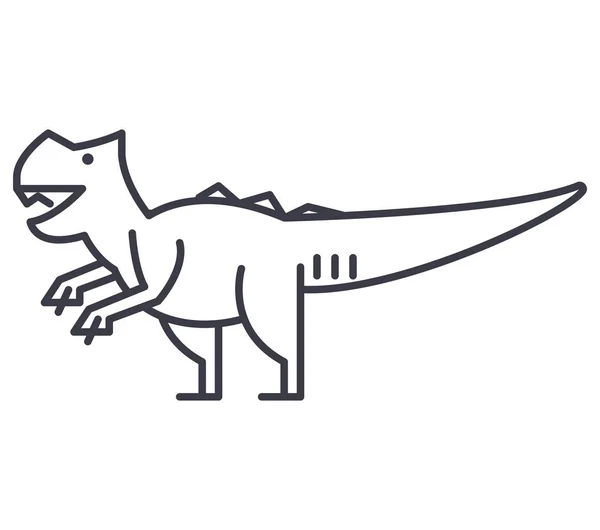 Giganotosaurus vektor ikon, tecken, illustration på bakgrund, redigerbara stroke — Stock vektor